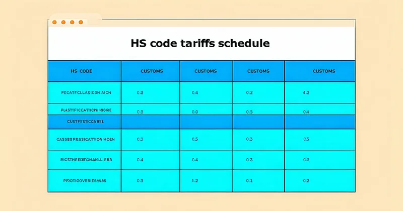 Annotated screenshot of an HS code lookup table with highlighted product category rows