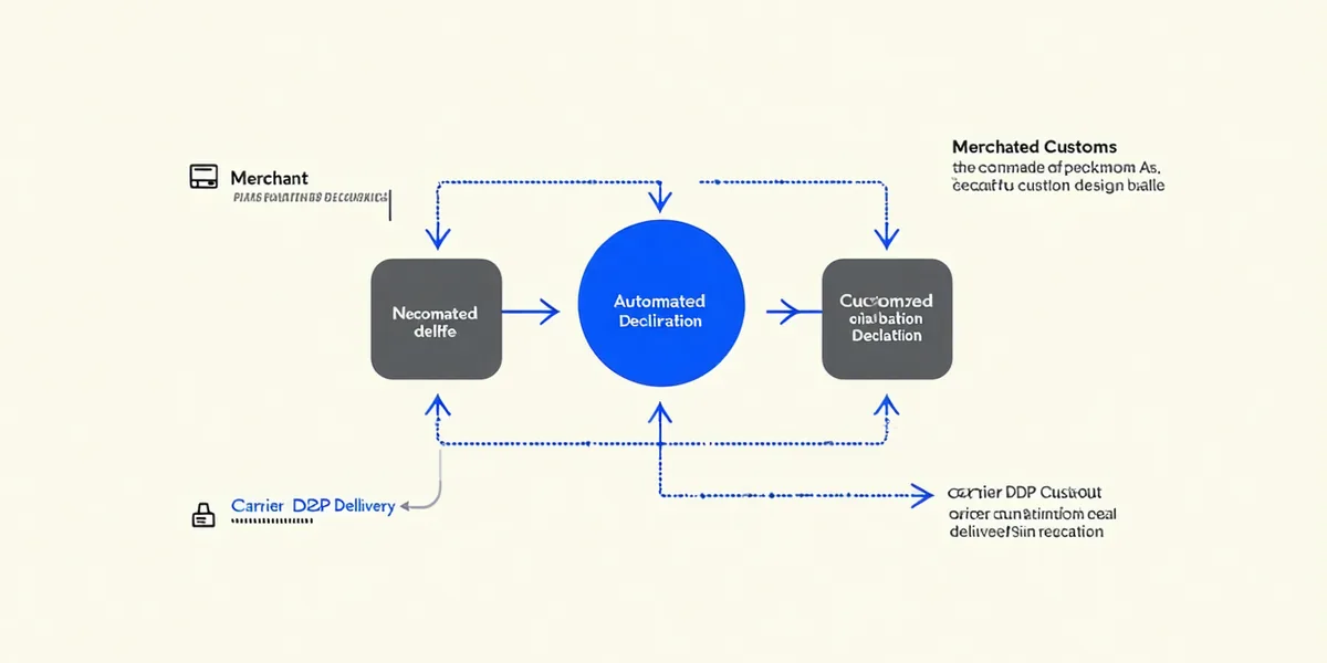 REasy platform architecture: Shopify checkout to DDP label to customs clearance to payout flow diagram